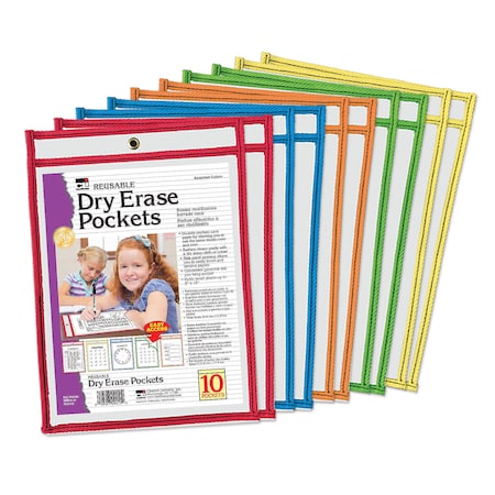 Charles Leonard Reusable Dry Erase Pockets, PK10 29010